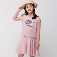 [Pink Nana Children's Clothing] Spring Summer Big Dress Girls Short-Sleeved Slub Cotton 60117