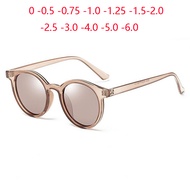 Tea Frame Round Polarized Myopia Sunglasses Women Anti-reflective Minus Lens Prescription Sunglasses Diopter 0 -0.5 -0.75 To -6