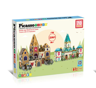 PicassoTiles 70 Pc 2 in 1 Castle Theme Adventure Set