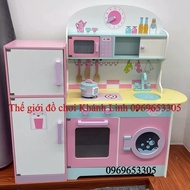 Đồ chơi bếp kèm tủ lạnh bằng gỗ cỡ lớn 102cm cho bé