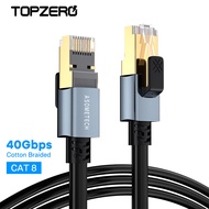 TOPZERO Cáp Ethernet Cáp Mạng RJ45 Cat8 Siêu Tốc 40Gbps Đầu Nối Mạ Vàng Cat 8 SSTP Cho Bộ Định Tuyến