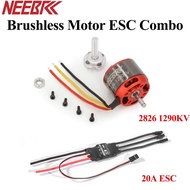 NEEBRC 2826 1290KV Outrunner Brushless Motor With 20A Brushless ESC UBEC Speed Controller For Fixed-