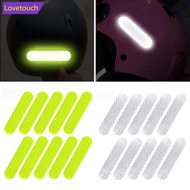 LOVETOUCH 10Pcs Reflective Motorcycle Helmet Warning Stickers for Night Safety Driving Accessories F