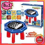 Board Game 8 in 1 Table Family board game  Aeroplane Game/Draught Game/ Snake Game