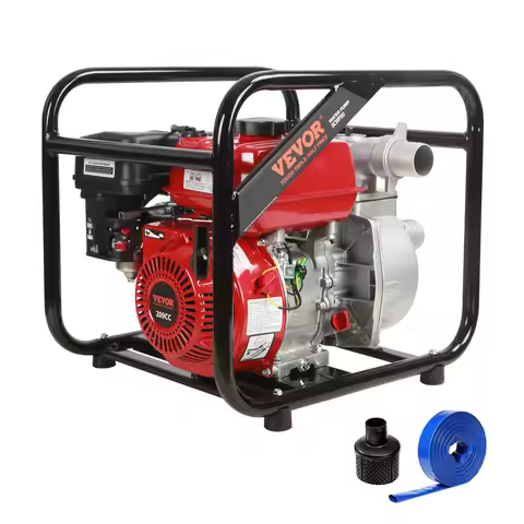 SucceBuy Gasoline Engine Water Pump 7HP 142/265 GPM 22ft Suction 4-Stroke Gas Powered Trash Water Tr