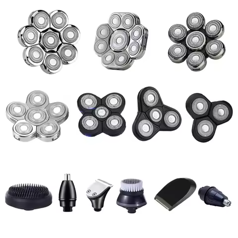 Replaceable 3D 4D 5D 6D 7D 8D 9D Electric Shaver Heads | Nose Trimmer, Hair Clipper & Facial Massage