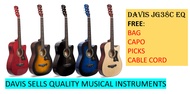 HIGH QUALITY Davis JG38C-EQ2 Acoustic Guitar w/ Pickup &amp; EQ (Free Bag, Capo, 2 Picks)