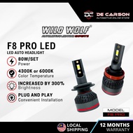 WILD WOLF F8 PRO LED 80W 4300K 6000K Standard Bright 2pcs H1 H4 H7 H11 9005 9006 9012 Car Headlight 