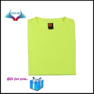 T-Shirt Jersi Round Neck Baju Exercise ~ OREN SPORT ~ QD04 Neon Yellow