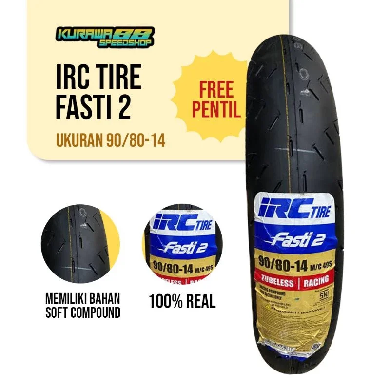 BAN IRC FASTI 2 SOFT COMPOUND 90/80 RING 14 |  IRC TIRE FASTI 2 SOFT COMPOUND | RACE TIRE IRC FASTI 2 90/80 RING 14 SOFT COMPOUND ORIGINAL.