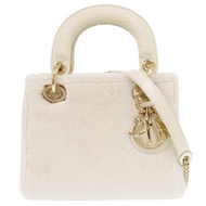 全新 Christian Dior Lady Dior Mini 02-MA-1201 兩用鱷魚皮/貂白色手提包 0149 [二手] Christian Dior 克里斯汀·迪奧