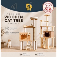 EZPET🐱【HIGH QUALITY】Wooden Cat Tree Series Premium Sisal Cat Tree Scratcher 3 Levels Cat Scratcher S
