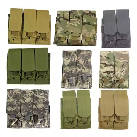 Tactical M4 M16 AR-15 Magazine Pouch Mag Holder,Triple / Double MOLLE Mag Pouch,5.56mm Hunting Shoot
