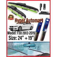 1Pair Bmw 3 Series F30 2012-2019 318i 320i 328i 330e Soft Silicone Mugen 3S Wiper Blade 24"Inch+19'I