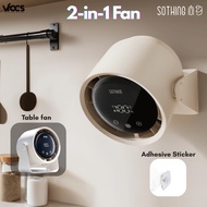 Sothing 2-in-1 USB Rechargeable Fan – Table & Wall Mount | 3 Speeds | 7-Blade | Quiet Circulation Fa