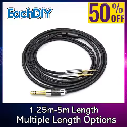 Super Soft Headphone Nylon OFC Cable For Abyss Diana Acoustic Research AR-H1 Advanced Alpha GT-R Zen