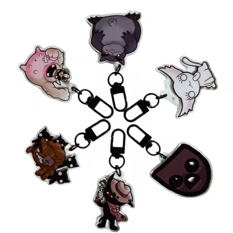 Mewgenics peripheral acrylic keychain The Infamous Board Backpack Bumblefoot Dybbuk Guillotine Dark 