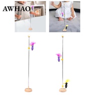 [AWHAO] Practical Wooden Bird Perch Toy, Push Toy for Pecking Bird Perch for Boys And Girls