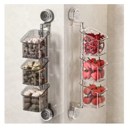 HW123-Kitchen Onion, Ginger, Garlic Storage Suction Cup Shelf Wall Mounted Ginger, Garlic Storage Go