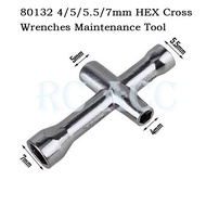 { Ready Stock } RC 80132 4/5/5.5/7mm HEX Cross Wrench Maintenance Tool for HSP RC Car Parts