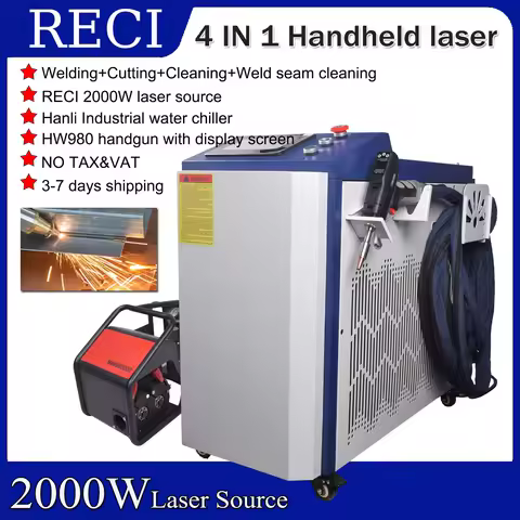 Reci 2000W 4-in-1 220V Handheld Water-cooled Fibre Laser Welder Metal Laser Welding Cutting Cleaning
