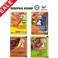 Adabi Serbuk Rempah Kari Ikan, Kari Ayam dan Daging, Kerutuk, Rendang (24g)