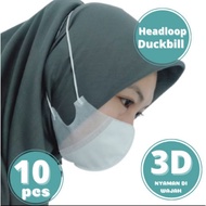Masker 3ply 3 ply Duckbill 3D Orlee Headloop Hijab mask isi 10 pcs