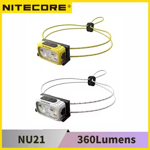 NITECORE NU21 Lamp Ultra Lightweight Dual Beam Triple Output Headlamp 360 Lumens USB-C Rechargeable 