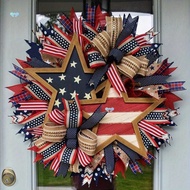 4th of July Patriotic Wreath 17.7in爱国花环
