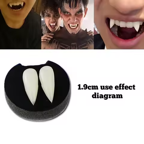 1Pair Cosplay Vampire Teeth Dentures Halloween Party Props Fangs Vampire Fangs Dentures Dress Up Acc