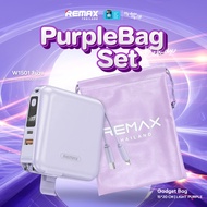 Remax Power Bank รุ่น W1501 ความจุ 15,000 mAh - แบตสำรอง ชาร์จไว มีสายชาร์จและปลั๊กในตัว พาวเวอร์แบง