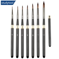 STUDYTOOL Wolf Hair Paint Brush Art Painting Brushes With Detachable Metal Rod Artistic Watercolor B