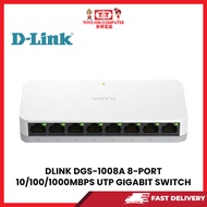 DLINK DGS-1008A 8-PORT 10/100/1000MBPS UTP GIGABIT SWITCH(DELIVER BY MELAKA)