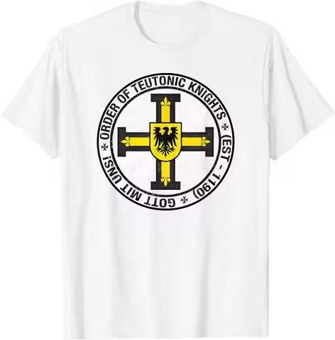 Order of The Knights Teutonic Coat of Arms T-Shirt. Summer Cotton Short Sleeve O-Neck Mens T Shirt N