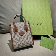 📢全新 最具品牌代表性的復古力作🤎Gucci Interlocking G mini tote迷你手提斜背包 正品