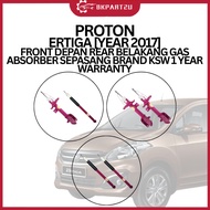 PROTON ERTIGA [YEAR 2017] FRONT DEPAN REAR BELAKANG GAS ABSORBER SEPASANG BRAND KSW 1 YEAR WARRANTY