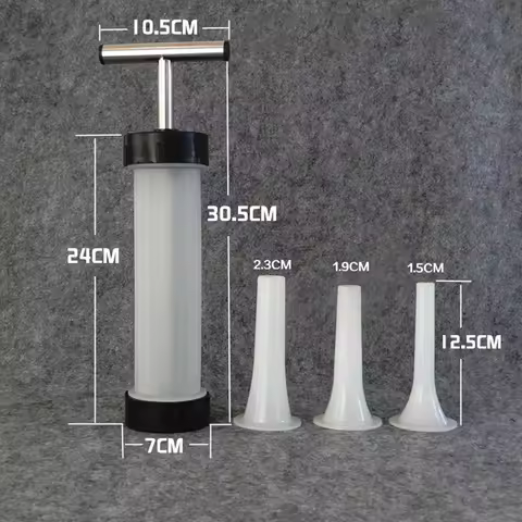 Portable Household Sausage Maker Meat Stuffer Sausage Filling Tubes Meat Grinder Funnels Nozzles Kit