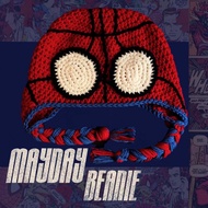 Mayday Spider Beanie - crocheted Spider hat, handmade spiderman hat (can add string length)