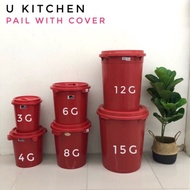 Twins Dolphin Tong Sampah Twins Dolphin 3 - 15 Gallon Pail With Cover / Dustbin