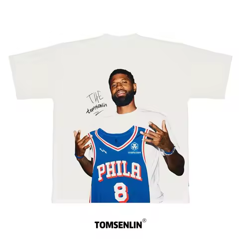 2026 Tomsenlin25SS Paul George Print Design American Short-Sleeved T-Shirt - Comfortable, Breathable