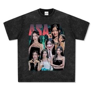 BABYMONSTER Asa Rami Ahyeon Washed Short T Sleeve T-Shirt Pure Cotton Shirt Top Clothes Trendy