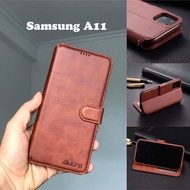 Samsung A11 A10 A10s soft leather case fold with wallet - azns