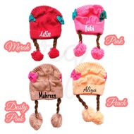 Children's BRAIDED BEANIE | Girls' BEANIE | Pompom BEANIE