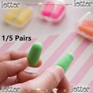 LETTER 1/5 Pairs Travel Box Packed Rebound Anti-noise Sleeping Earplugs