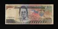 菲律賓2008年版500 Piso紙鈔１枚。 －流通品項－LY054714