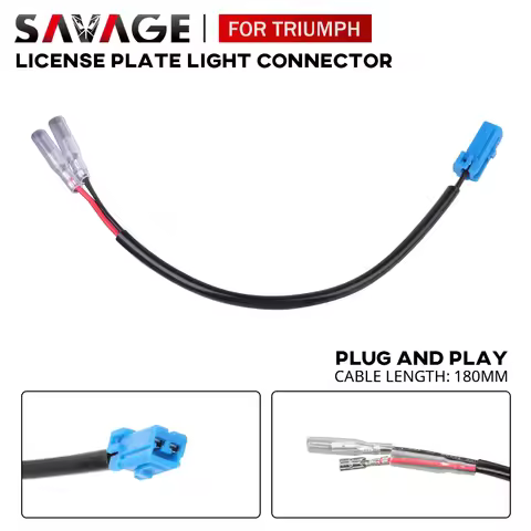 For Street Triple 765 S/R/RS 660 660S 765RS 765R 765S Motorcycle License Plate Light Cable Plug Conn