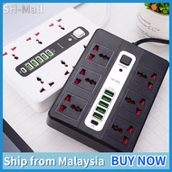 Universal 6 Power Socket Extension With USB Ports Adapter Socket Output 2.1 Amp USB Port Max 1800 W 