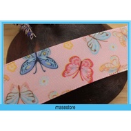 1 Yards Pita Satin Kupu Pink Muda 2,5 cm P22 Masestore Craft