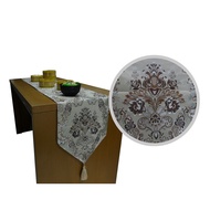 Hermosa Table Runner Flower White Brown 210x32cm