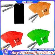 In stoick-100 Pieces 4 3/4Inch X 2 3/8Inch Plastic Shipping Tags with Wires Blank Labeling Tags Wate
